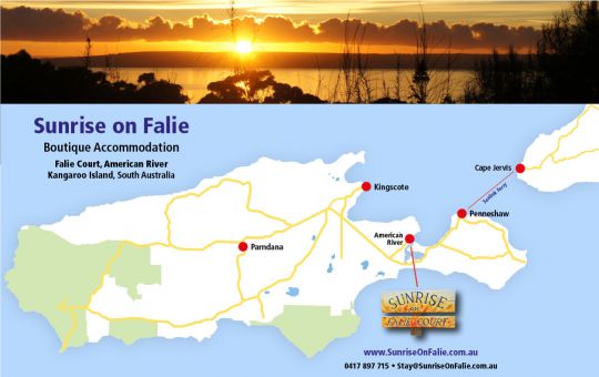 Map of KI showing Sunrise on Falie